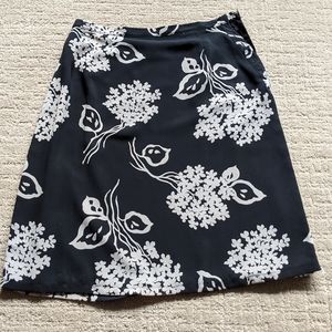 Black Foral Print Skirt.